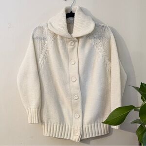 Cozy White 1950’s Cardigan Sweater